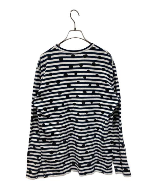 BLACK COMME des GARCONS（ブラックコムデギャルソン）BLACK COMME des GARCONS (ブラックコムデギャルソン) ボーダー×ドットカットソー ネイビー×ホワイト サイズ:Lの古着・服飾アイテム