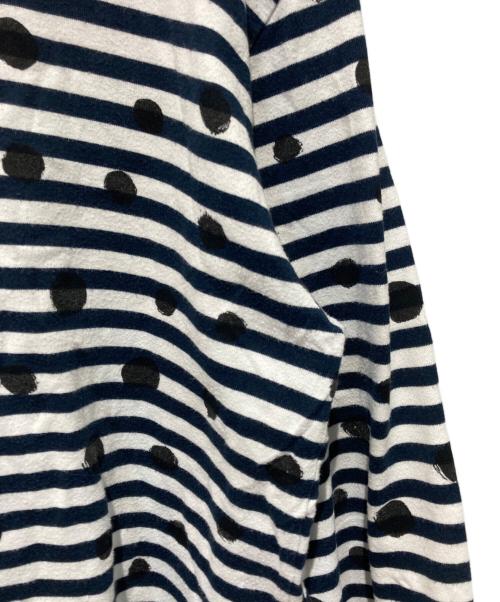 BLACK COMME des GARCONS（ブラックコムデギャルソン）BLACK COMME des GARCONS (ブラックコムデギャルソン) ボーダー×ドットカットソー ネイビー×ホワイト サイズ:Lの古着・服飾アイテム