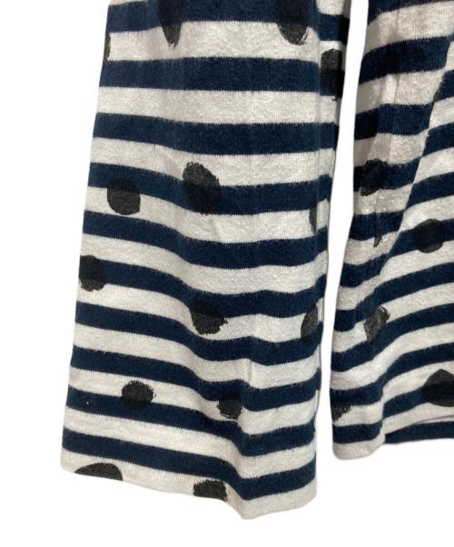 BLACK COMME des GARCONS（ブラックコムデギャルソン）BLACK COMME des GARCONS (ブラックコムデギャルソン) ボーダー×ドットカットソー ネイビー×ホワイト サイズ:Lの古着・服飾アイテム