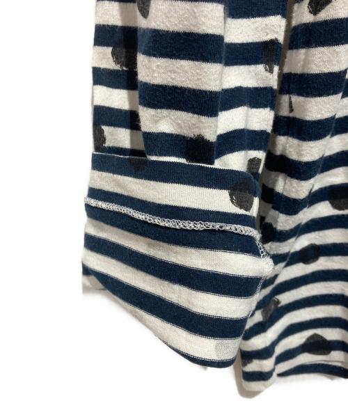BLACK COMME des GARCONS（ブラックコムデギャルソン）BLACK COMME des GARCONS (ブラックコムデギャルソン) ボーダー×ドットカットソー ネイビー×ホワイト サイズ:Lの古着・服飾アイテム