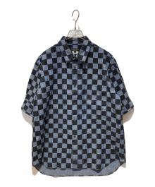 COMME des GARCONS HOMME PLUS（コムデギャルソンオムプリュス）の古着「チェックシャツ」｜インディゴ×ブラック