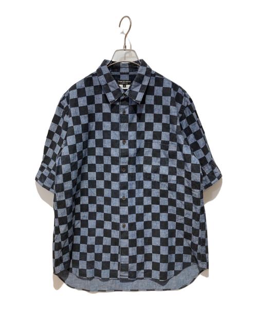 COMME des GARCONS HOMME PLUS（コムデギャルソンオムプリュス）COMME des GARCONS HOMME PLUS (コムデギャルソンオムプリュス) チェックシャツ インディゴ×ブラック サイズ:Mの古着・服飾アイテム