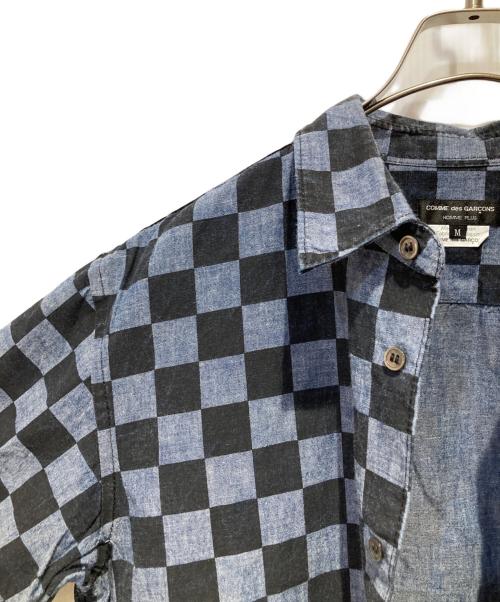 COMME des GARCONS HOMME PLUS（コムデギャルソンオムプリュス）COMME des GARCONS HOMME PLUS (コムデギャルソンオムプリュス) チェックシャツ インディゴ×ブラック サイズ:Mの古着・服飾アイテム