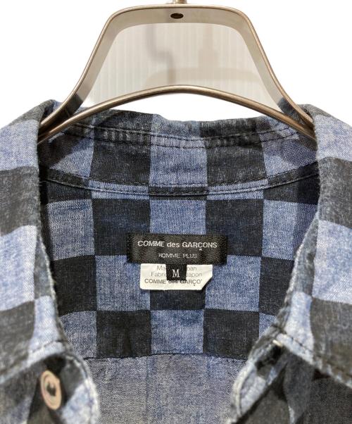 COMME des GARCONS HOMME PLUS（コムデギャルソンオムプリュス）COMME des GARCONS HOMME PLUS (コムデギャルソンオムプリュス) チェックシャツ インディゴ×ブラック サイズ:Mの古着・服飾アイテム