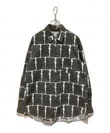 COMME des GARCONS SHIRT（コムデギャルソンシャツ）の古着「総柄シャツ」｜ブラック×ホワイト