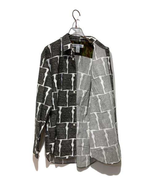COMME des GARCONS SHIRT（コムデギャルソンシャツ）COMME des GARCONS SHIRT (コムデギャルソンシャツ) 総柄シャツ ブラック×ホワイト サイズ:Mの古着・服飾アイテム