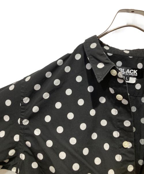 BLACK COMME des GARCONS（ブラックコムデギャルソン）BLACK COMME des GARCONS (ブラックコムデギャルソン) チェックポケットドットシャツ ブラック×ホワイト サイズ:Ｌの古着・服飾アイテム
