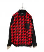 COMME des GARCONS HOMME PLUSコムデギャルソンオムプリュス）の古着「パッチワークシャツ」｜レッド×ブラック