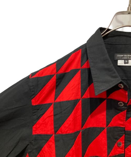 COMME des GARCONS HOMME PLUS（コムデギャルソンオムプリュス）COMME des GARCONS HOMME PLUS (コムデギャルソンオムプリュス) パッチワークシャツ レッド×ブラック サイズ:Mの古着・服飾アイテム