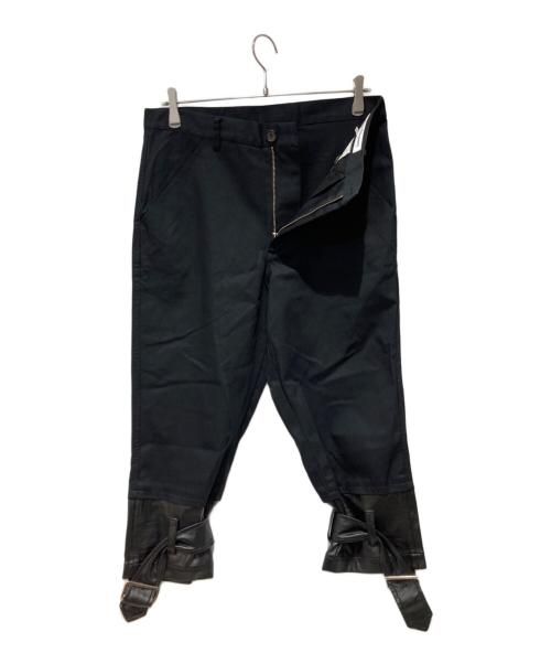 COMME des GARCONS SHIRT（コムデギャルソンシャツ）COMME des GARCONS SHIRT (コムデギャルソンシャツ) 裾フェイクレザー切替パンツ ブラック サイズ:Sの古着・服飾アイテム