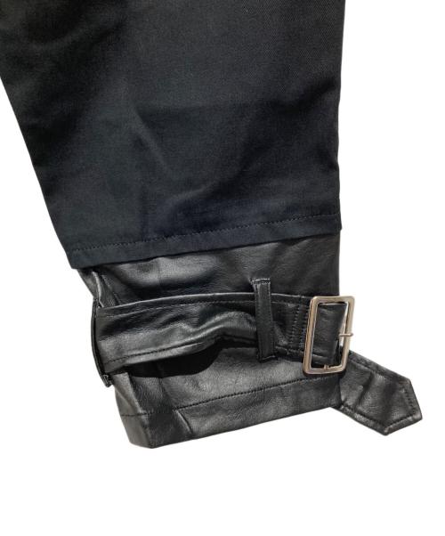 COMME des GARCONS SHIRT（コムデギャルソンシャツ）COMME des GARCONS SHIRT (コムデギャルソンシャツ) 裾フェイクレザー切替パンツ ブラック サイズ:Sの古着・服飾アイテム