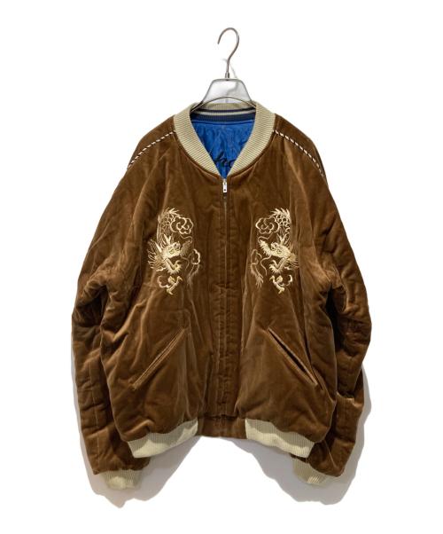 東洋エンタープライズ（トウヨウエンタープライズ）東洋エンタープライズ (トウヨウエンタープライズ) Mid 1950s Style Velveteen Souvenir Jacket ブラウン×ブルー サイズ:XLの古着・服飾アイテム