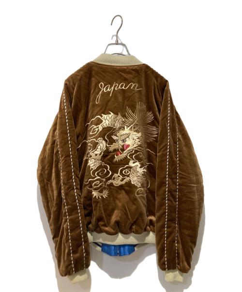 東洋エンタープライズ（トウヨウエンタープライズ）東洋エンタープライズ (トウヨウエンタープライズ) Mid 1950s Style Velveteen Souvenir Jacket ブラウン×ブルー サイズ:XLの古着・服飾アイテム