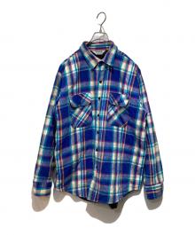 FIVE BROTHER（ファイブブラザー）の古着「インナーキルティングフランネルチェックシャツ」｜ブルー×パープル