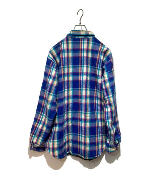 FIVE BROTHER（ファイブブラザー）FIVE BROTHER (ファイブブラザー) インナーキルティングフランネルチェックシャツ ブルー×パープル サイズ:Ｌの古着・服飾アイテム