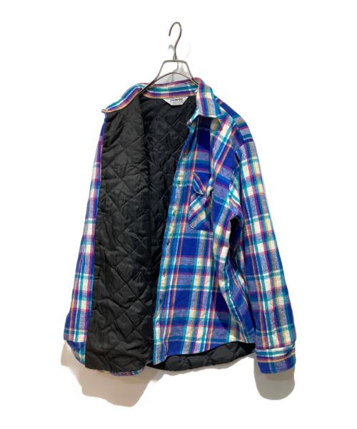 FIVE BROTHER（ファイブブラザー）FIVE BROTHER (ファイブブラザー) インナーキルティングフランネルチェックシャツ ブルー×パープル サイズ:Ｌの古着・服飾アイテム