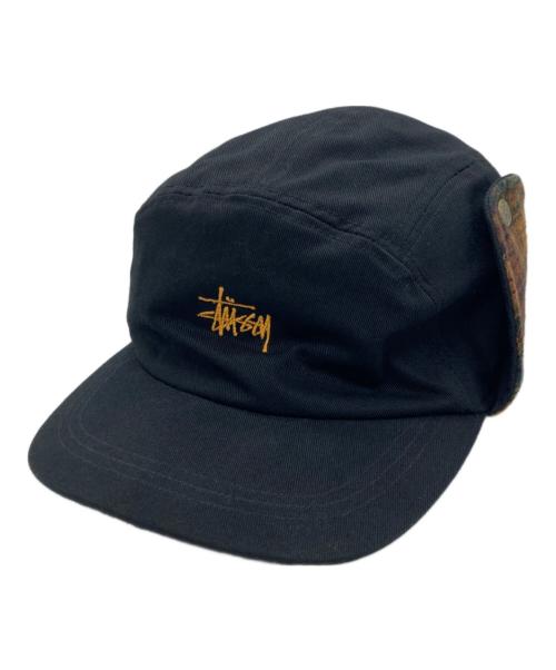 stussy（ステューシー）stussy (ステューシー) ドッグイヤージェットキャップ ブラックの古着・服飾アイテム