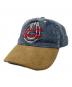 POLO RALPH LAUREN（ポロ・ラルフローレン）の古着「Embroidered Denim and Suede Baseball Cap」｜インディゴ
