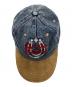 中古・古着 POLO RALPH LAUREN (ポロ・ラルフローレン) NAIOMI GLASSES (ナイオミ・グラスズ) Embroidered Denim and Suede Baseball Cap インディゴ：18000円