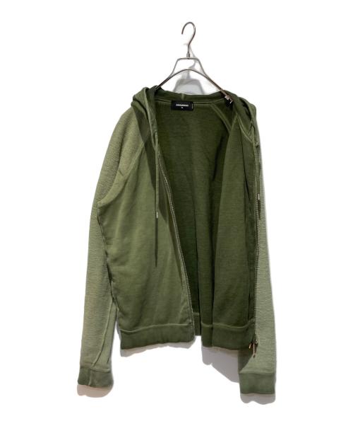 DSQUARED2（ディースクエアード）DSQUARED2 (ディースクエアード) INSIDE-OUT SWEATSHIRT カーキ サイズ:XLの古着・服飾アイテム
