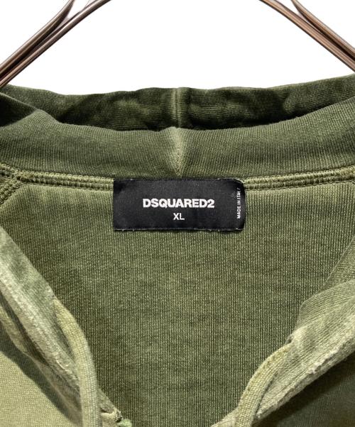 DSQUARED2（ディースクエアード）DSQUARED2 (ディースクエアード) INSIDE-OUT SWEATSHIRT カーキ サイズ:XLの古着・服飾アイテム