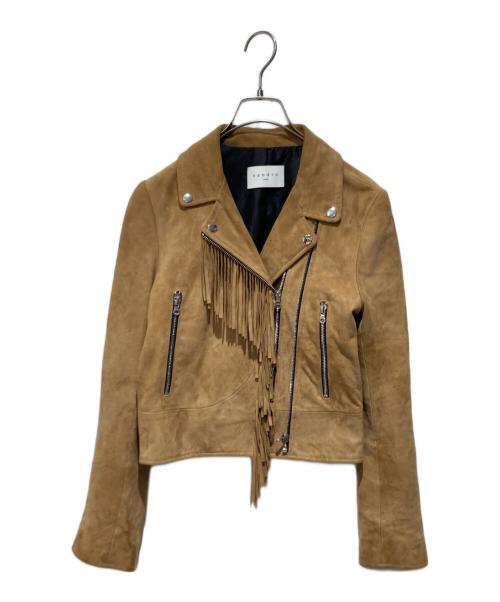 Sandro（サンドロ）Sandro (サンドロ) フリンジスウェードレザージャケット ベージュ サイズ:不明の古着・服飾アイテム