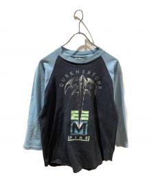 giant（ジャイアント）の古着「90’s ラグランプリントカットソー」｜ブラック×ブルー