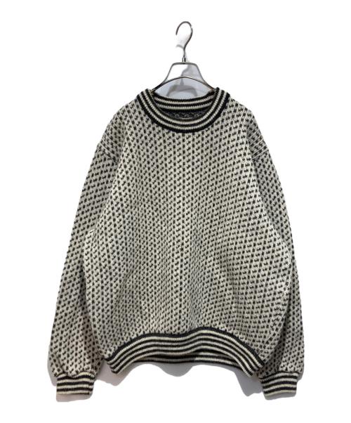 L.L.Bean（エルエルビーン）L.L.Bean (エルエルビーン) 80’s バーズアイニット グレー×ホワイト サイズ:XLの古着・服飾アイテム