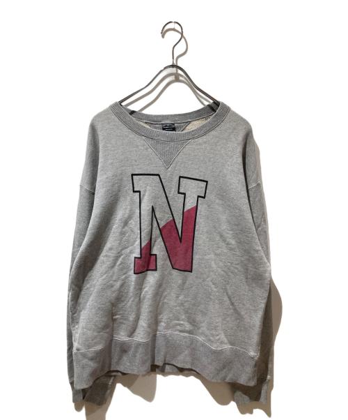 NUMBER (N)INE（ナンバーナイン）NUMBER (N)INE (ナンバーナイン) VINTAGE GAZETTE N-LOGO CREWNECK SWEATSHIRT グレー サイズ:4の古着・服飾アイテム