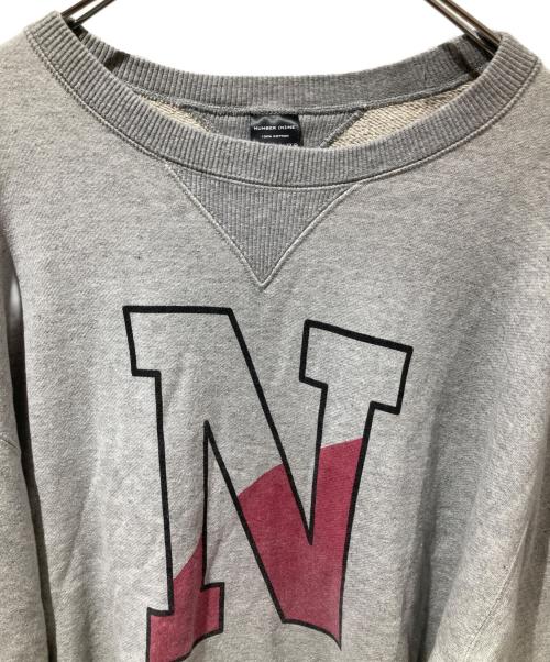 NUMBER (N)INE（ナンバーナイン）NUMBER (N)INE (ナンバーナイン) VINTAGE GAZETTE N-LOGO CREWNECK SWEATSHIRT グレー サイズ:4の古着・服飾アイテム