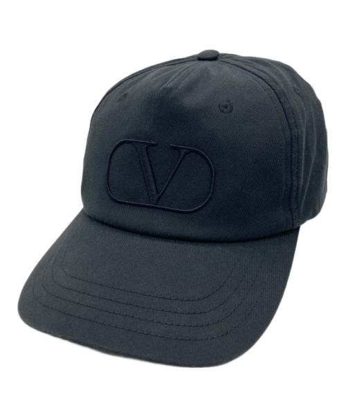 VALENTINO（ヴァレンティノ）VALENTINO (ヴァレンティノ) Vロゴ シグネチャー ベースボールキャップ ブラック サイズ:不明の古着・服飾アイテム
