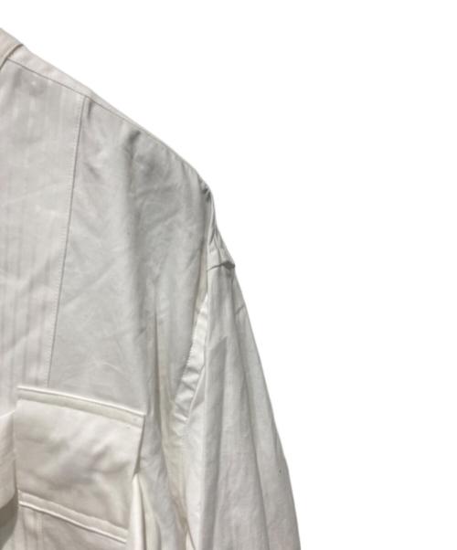 TAKAHIROMIYASHITA TheSoloIst.（タカヒロミヤシタ ザソロイスト）TAKAHIROMIYASHITA TheSoloIst. (タカヒロミヤシタ ザソロイスト) band collar strapped medical shirt ホワイト サイズ:46の古着・服飾アイテム