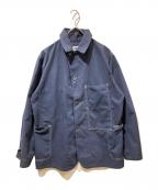 POST O'ALLSポストオーバーオールズ）の古着「ストライプカバーオール」｜インディゴ