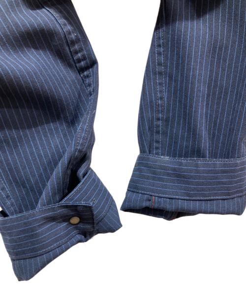 POST O'ALLS（ポストオーバーオールズ）POST O'ALLS (ポストオーバーオールズ) ストライプカバーオール インディゴ サイズ:Sの古着・服飾アイテム