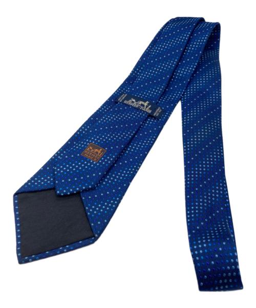 HERMES（エルメス）HERMES (エルメス) ジャガードドットネクタイ ネイビー サイズ:表記無しの古着・服飾アイテム