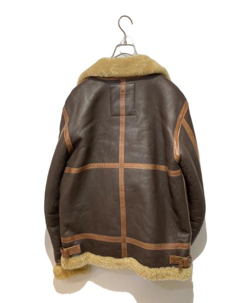 ALPHA（アルファ）ALPHA (アルファ) B-3ムートンジャケット ブラウン×ベージュ サイズ:Ｌの古着・服飾アイテム