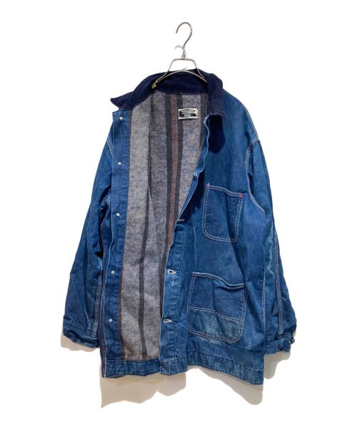 Sears（シアーズ）Sears (シアーズ) 襟コーズ 裏ブランケットライナー デニムカバーオール インディゴ サイズ:XLの古着・服飾アイテム