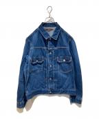 SCYEBASICSサイベーシックス）の古着「Selvedge Denim Used Wash Trucker Jacket 2」｜インディゴ