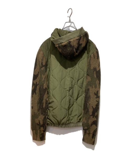 POLO RALPH LAUREN（ポロ・ラルフローレン）POLO RALPH LAUREN (ポロ・ラルフローレン) 切替ニットパーカージャケット カーキ×ベージュ サイズ:Mの古着・服飾アイテム