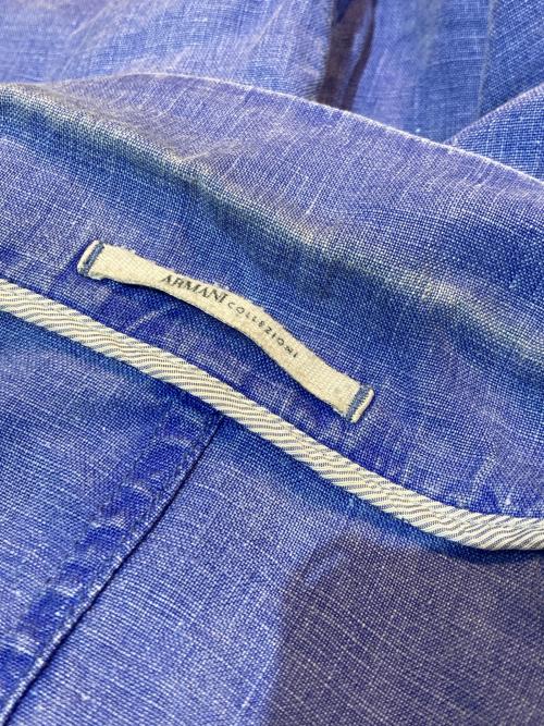 ARMANI COLLEZIONI（アルマーニ コレツィオーニ）ARMANI COLLEZIONI (アルマーニ コレツィオーニ) リネンジャケット ブルー サイズ:41の古着・服飾アイテム