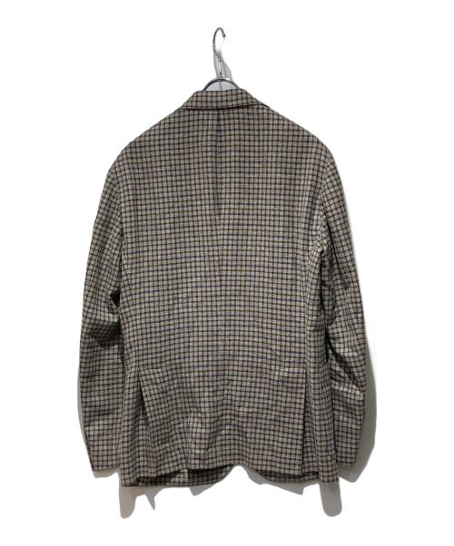 BARBA（バルバ）BARBA (バルバ) シルク混チェックジャケット ベージュ サイズ:48の古着・服飾アイテム
