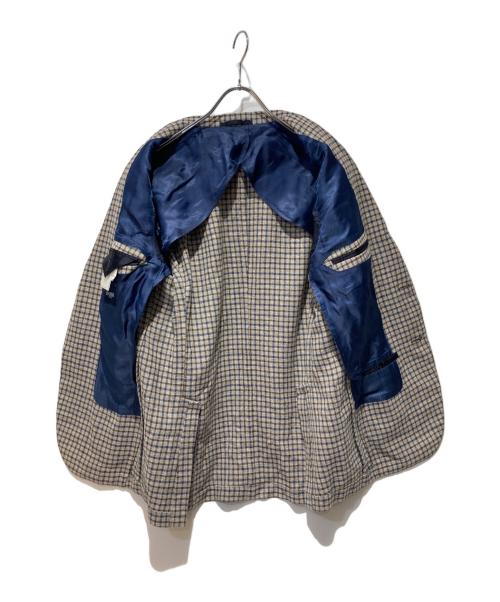 BARBA（バルバ）BARBA (バルバ) シルク混チェックジャケット ベージュ サイズ:48の古着・服飾アイテム