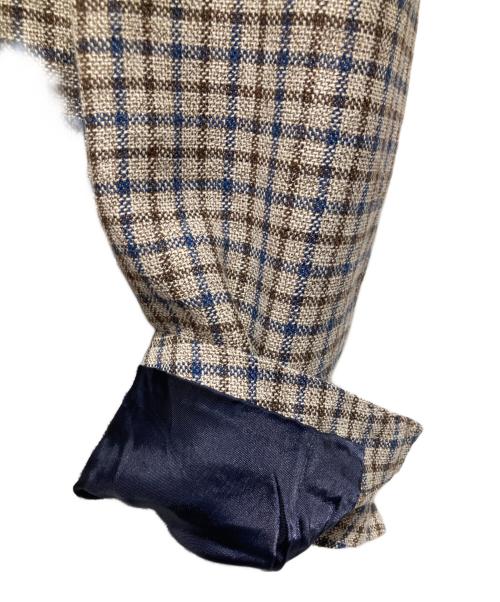 BARBA（バルバ）BARBA (バルバ) シルク混チェックジャケット ベージュ サイズ:48の古着・服飾アイテム
