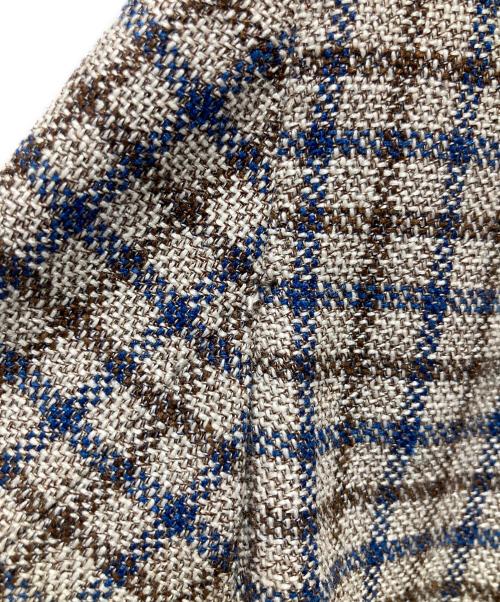 BARBA（バルバ）BARBA (バルバ) シルク混チェックジャケット ベージュ サイズ:48の古着・服飾アイテム
