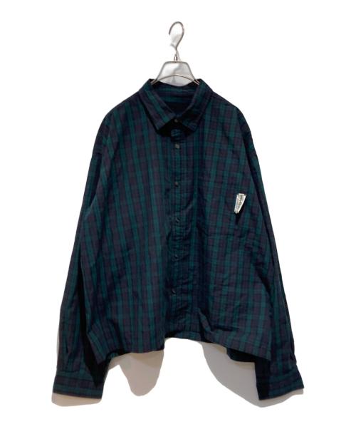 BEAMS（ビームス）BEAMS (ビームス) SSZ (エスエスズィー) CUT CHECK SHIRT グリーン サイズ:XLの古着・服飾アイテム