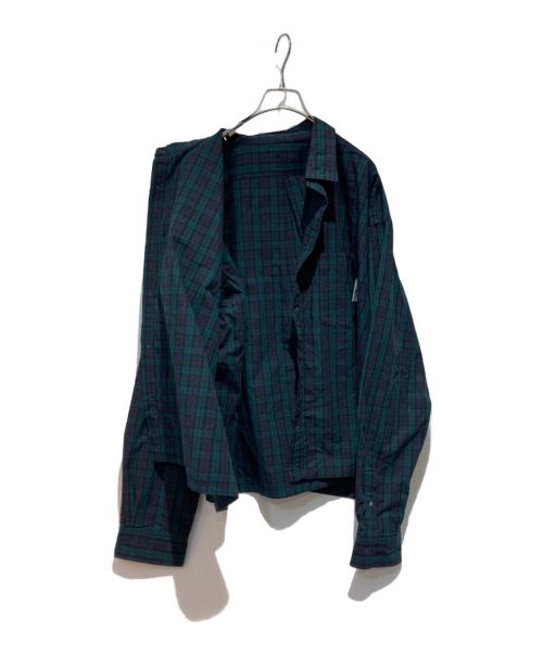 BEAMS（ビームス）BEAMS (ビームス) SSZ (エスエスズィー) CUT CHECK SHIRT グリーン サイズ:XLの古着・服飾アイテム