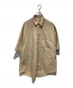 AURALEEオーラリー）の古着「WASHED FINX TWILL BIG HALF SLEEVED SHIRTS」｜ベージュ