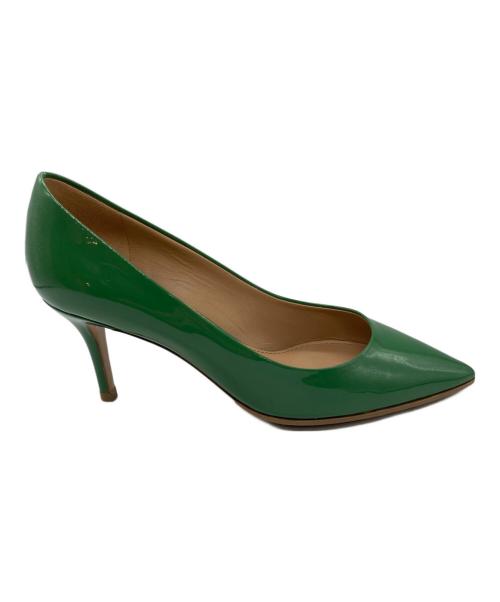 Salvatore Ferragamo（サルヴァトーレ フェラガモ）Salvatore Ferragamo (サルヴァトーレ フェラガモ) エナメルパンプス グリーン サイズ: 3 1/2の古着・服飾アイテム