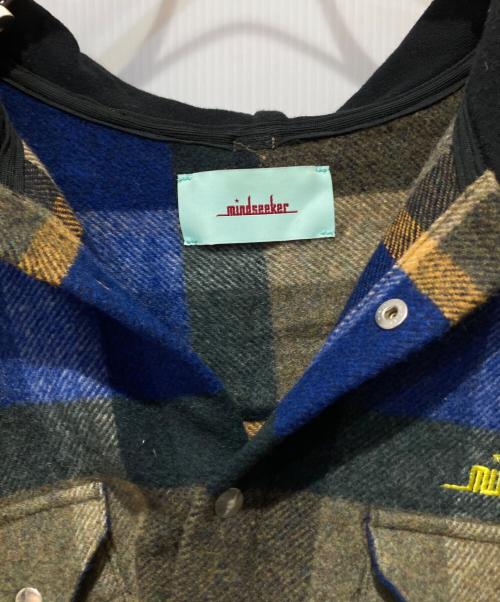 MINDSEEKER（マインドシーカー）MINDSEEKER (マインドシーカー) MSB HOOD CHECK SHIRT JACKET ネイビー サイズ:Mの古着・服飾アイテム