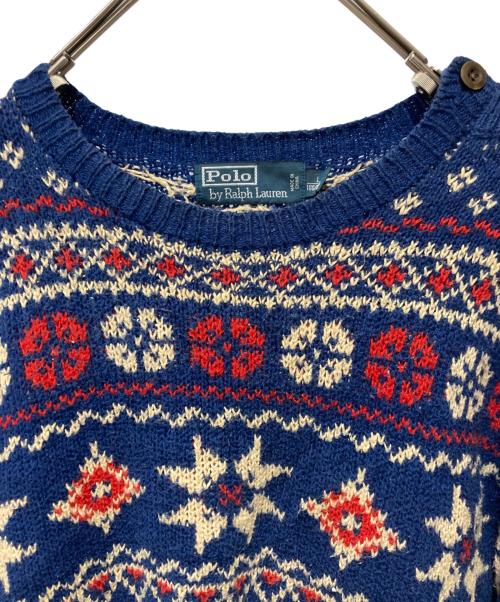 POLO RALPH LAUREN（ポロ・ラルフローレン）POLO RALPH LAUREN (ポロ・ラルフローレン) フェアアイルセーター ネイビー サイズ:Ｌの古着・服飾アイテム